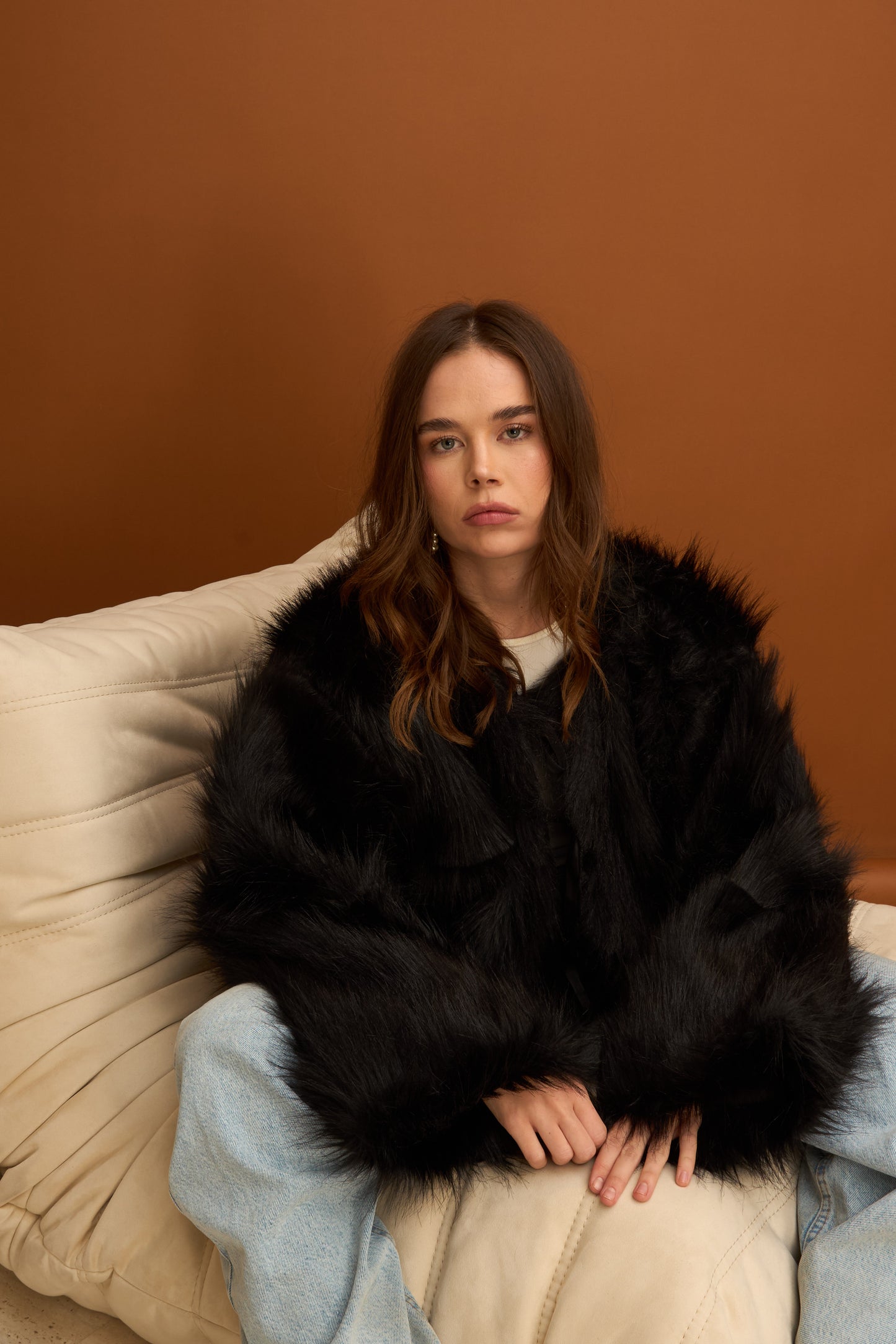 Asala black fur jacket